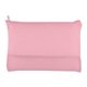 aerial view a pink zippered mesh vanity bag, image 1 of 2