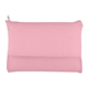 aerial view a pink zippered mesh vanity bag, image 1 of 2