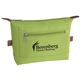 aerial view a lime green microfiber multi color zippin cosmetic bag 8 x 6.25, image 1 of 2