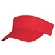 aerial view a red 100 cotton twill visor, image 1 of 3