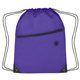 aerial view a purple polyester hit sports pack with front zip pocket, image 1 of 3