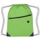 aerial view a lime green polyester hit sports pack with front zip pocket, image 1 of 3