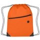 aerial view a orange polyester hit sports pack with front zip pocket, image 1 of 3