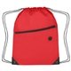 aerial view a red polyester hit sports pack with front zip pocket, image 1 of 3