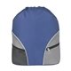 aerial view a royal blue polyester drawstring backpack, image 1 of 3