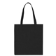 aerial view a black non woven multi color economy tote bag 13.5 x 14, image 1 of 2