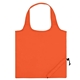 aerial view a orange 210 polyester foldaway tote bag, image 1 of 3