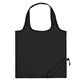 aerial view a black 210 polyester foldaway tote bag, image 1 of 3