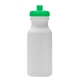 aerial view a white with translucent green lid 20 oz hydration water bottle, image 1 of 2
