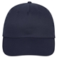 aerial view a navy 5 panel polyester cap, image 1 of 4
