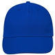 aerial view a royal blue 5 panel polyester cap, image 1 of 4