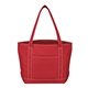 aerial view a red medium cotton canvas yacht tote bag, image 1 of 2