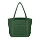 aerial view a forest green medium cotton canvas yacht tote bag, image 1 of 2
