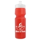 a translucent red bottle & white lid 24 oz venture bike white water bottle