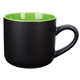 aerial view a black/green 15 oz bilby mug - matte black, image 1 of 3