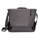 aerial view a charcoal 600d polyester messenger bag 14-1/8w x 12-3/4h x 4-7/8d, image 1 of 5