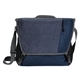 aerial view a indigo 600d polyester messenger bag 14-1/8w x 12-3/4h x 4-7/8d, image 1 of 2