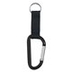 aerial view a black promotional 8mm carabiner with 2.5 blank strap, image 1 of 2