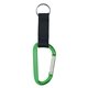 aerial view a green promotional 8mm carabiner with 2.5 blank strap, image 1 of 2