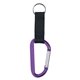 aerial view a purple promotional 8mm carabiner with 2.5 blank strap, image 1 of 2