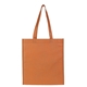 aerial view a orange non - woven shimmer tote, image 1 of 2