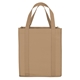 aerial view a tan good value polypropylene mega grocery tote, image 1 of 2