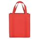 aerial view a red good value polypropylene mega grocery tote, image 1 of 2