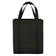 aerial view a black good value polypropylene mega grocery tote, image 1 of 2