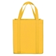 aerial view a yellow good value polypropylene mega grocery tote, image 1 of 2