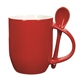 aerial view a red rounded spooner mug - 11 oz, image 1 of 2
