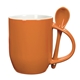 aerial view a orange rounded spooner mug - 11 oz, image 1 of 2