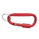 aerial view a red keyring carabiner with lock, image 1 of 2