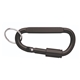 aerial view a black keyring carabiner with lock, image 1 of 2