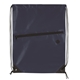 aerial view a navy front zip drawstring backpack, image 1 of 2