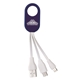 aerial view a blue light - up dual charging cable with usb - c, image 1 of 2