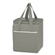 aerial view a gray wave design non - woven cooler lunch bag tote, image 1 of 2