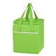 aerial view a lime wave design non - woven cooler lunch bag tote, image 1 of 2
