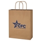 aerial view a natural brown kraft paper brown shopping bag - 10 x 13, image 1 of 2