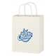 aerial view a white kraft paper white shopping bag - 8 x 10-1/4, image 1 of 2