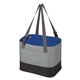 aerial view a gray with royal blue alfresco cooler lunch bag, image 1 of 2