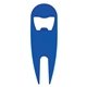 aerial view a blue divot tool with bottle opener, image 1 of 3