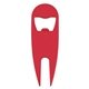 aerial view a red divot tool with bottle opener, image 1 of 2