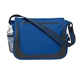 aerial view a royal blue messenger bag with matching striped handle, image 1 of 2