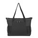 aerial view a black 600d polyester voyager tote bag, image 1 of 2