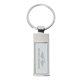 aerial view a silver rectangle metal key tag, image 1 of 3