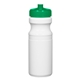 aerial view a white with translucent green lid 24 oz poly - clear(tm) fitness bottle, image 1 of 3