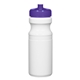 aerial view a white with translucent purple lid 24 oz poly - clear(tm) fitness bottle, image 1 of 3