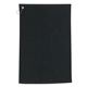 aerial view a black 100 cotton golf towel, image 1 of 2