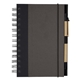 aerial view a charcoal with black trim mini spiral notebook, image 1 of 2