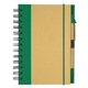 aerial view a natural with green trim mini spiral notebook, image 1 of 2